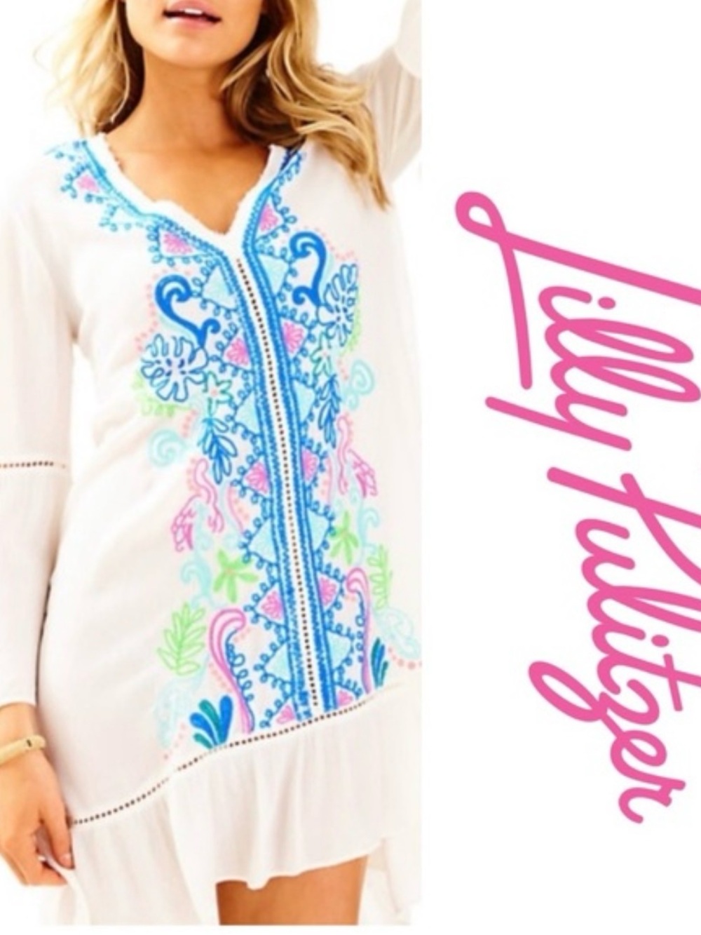 Lilly Pulitzer Tavvy Embroidered Beach Cover-up size M dress